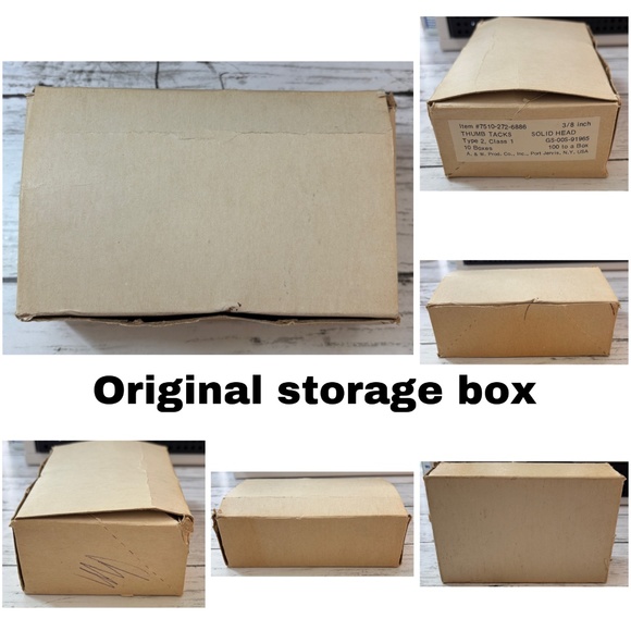 Vintage A&W Tru-Bilt Metal Solid Head 3/8” Thumb Tacks (7 boxes) - Picture 6 of 6